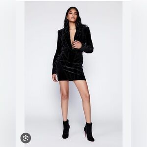NWT Black Velvet Blazer Dress